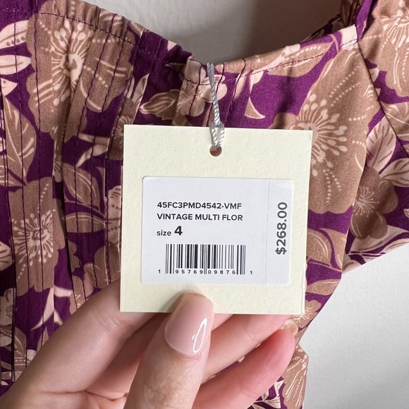HP π NWT Favorite Daughter The Mirka Vintage Multi Floral Print Midi Dress - Picture 14 of 14